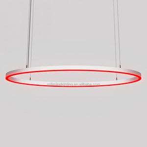 Lámpara colgante de anillo ovalado curvo de lujo llamativo centro comercial Hotel Villa decoración del hogar accesorio de iluminación con blanco cálido - Product Image 3