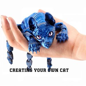 Figura de Gato Articulada de 22 cm, Impresa en 3D, Realista, Sphynx, Gato Siamés, Modelo Animal de PVC, Mini Juguete Decorativo de Moda - Product Image 1