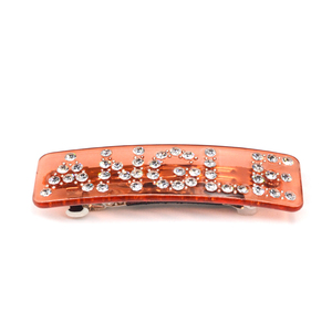 Chine usine personnalisée claire acrylique couleur bonbon barrettes avec strass mots antidérapant rose cristal barrettes de cheveux clip lettre - Product Image 5