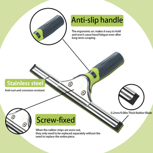 Tête <span class=keywords><strong>de</strong></span> raclette en acier inoxydable OEM en gros, 25cm, 35cm, 45cm, lame en caoutchouc, poignée TPR, fabricant - Product Image 3