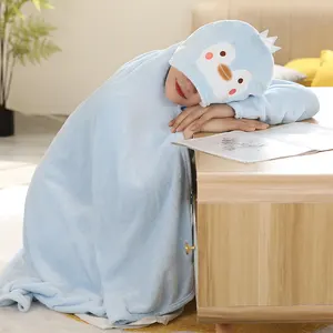 Пингвин с капюшоном одеяло для взрослых Нечеткие супер мягкие теплые уютные плюшевые фланелевая подкладка из флиса