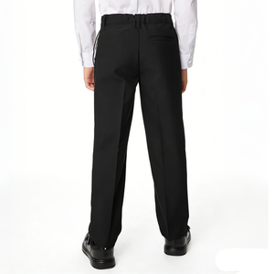 Pantalons d'école pour garçons ISO, coupe droite, personnalisables, noirs, coupe slim, uniforme scolaire pour enfants, vente en gros - Product Image 2