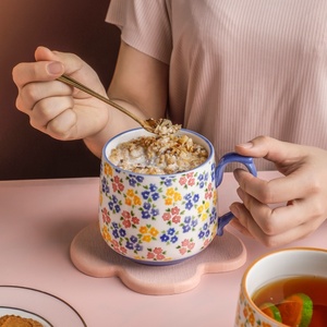 Vajilla de cerámica Floral para el desayuno, taza de café y agua, a la moda - Product Image 6