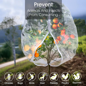 Sacs en filet anti-insectes pour plantes de myrtilles, tomates et légumes, housses de protection pour plantes avec fermeture éclair et cordon de serrage - Product Image 5