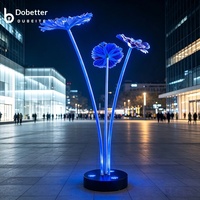 Lumière paysagère extérieure lumineuse et colorée en forme de fleur en fer IP65 pour les zones touristiques culturelles, les zones de repos et les espaces commerciaux