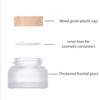Contenants cosmétiques en verre ambré vert vides en gros, 15 ml, 30 ml, 50 ml, pot à crème pour soins de la peau avec couvercle pour emballage de produits de beauté