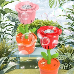 Machine à bulles automatique en forme de fleur avec lumière clignotante et musique Jouet à bulles d'extérieur pour mariage - Product Image 3