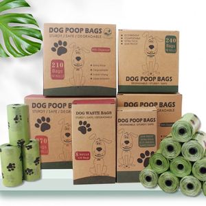 Sacs à déjections canines écologiques personnalisés avec logo imprimé, biodégradables en amidon de maïs, compostables, avec surface gaufrée - Product Image 1