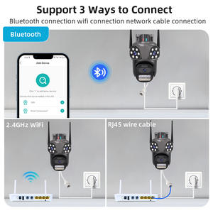 Regis Icsee Caméra réseau IP étanche Wi-Fi 3MP <span class=keywords><strong>3</strong></span> <span class=keywords><strong>objectifs</strong></span> <span class=keywords><strong>3</strong></span> écrans Suivi automatique du mouvement Audio bidirectionnel Alarme de vision nocturne - Product Image 2