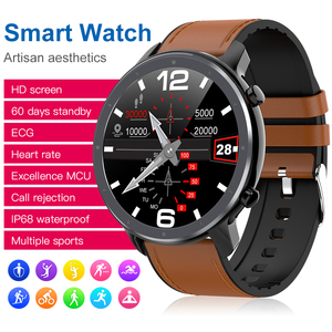 2020 nouveautés hommes femmes L11 Sport Smartwatch cuir TFT moniteur de fréquence cardiaque lecteur de pression artérielle télécommande musique - Product Image 6