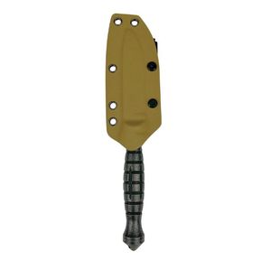 [Cuchillo de bolsillo de hoja recta de acero integral diseñado por nosotros] Cuchillo de supervivencia para exteriores con borde integrado, cuchillo táctico - Product Image 1