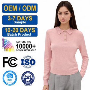 Maglione da <span class=keywords><strong>Donna</strong></span> OEM/ODM con Collo Rovesciato, Maniche Lunghe, Tinta Unita, Anti-Pilling in Nylon/<span class=keywords><strong>Cotone</strong></span> - Stile Casual Primaverile alla Moda - Product Image 1