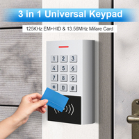 Lecteur de clavier Wiegand anti-vandalisme en métal étanche IP66 XK7-R 125KHz 13.56MHz pour contrôle d'accès avec buzzer LED externe