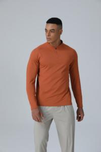 Vente en gros, MOQ faible, haut de gamme, à séchage rapide, haut de sport à demi-zip à manches longues, chemise de sport respirante pour homme - Product Image 2