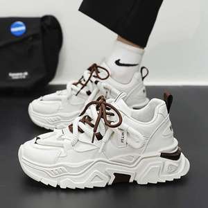 Chaussures décontractées pour hommes Été 2025 Nouvelle tendance polyvalente en maille respirante à lacets rehaussantes style running pour papa - Product Image 3