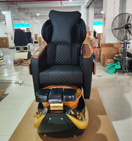 Chaise de pédicure de luxe en promotion avec structure en bois et revêtement en tissu, massage électrique pour spa et salon de beauté, livraison en Europe