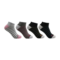 Haute qualité femmes respirant tricoté cheville chaussettes doux blanc rayé motif confortable mince pour l'été hiver