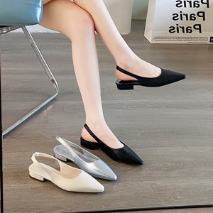 Sandales Baotou pour femmes, nouveau style d'été, bout pointu, talon épais, chaussures élégantes pour femmes - Product Image 3