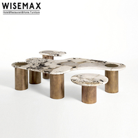 WISEMAX meuble table basse multifonction de haute qualité, table centrale de salon, table basse de luxe en marbre doré
