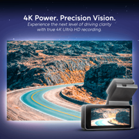 Haute définition 4K + 1080P double tableau de bord Cam Recorder avant arrière grand Angle Blackbox avec vision nocturne pour voitures Type d'écran IPS