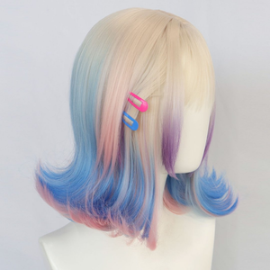 Vente en gros Enid Sinclair perruque Cosplay 35cm court Bobo bouclés multi couleurs synthétique Anime Halloween fête Cosplay perruque avec épingles à cheveux - Product Image 4