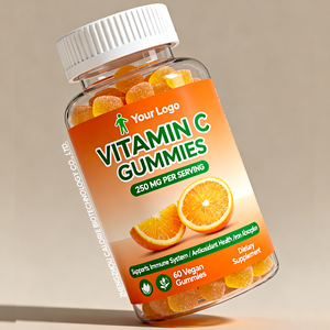 Vitamin C Gummies dengan seng Elderberry 60 Count Vegan Gratis Non GMO suplemen diet rasa buah alami - Product Image 2