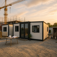Maison conteneur pliable de 20 pieds, conception à double aile, prix bas, bureau modulaire préfabriqué, dortoir, cabine