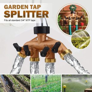 Conector Rápido de Latón para Tubería de Agua de Cuatro Vías, Acoplamiento Duradero para Manguera de Jardín, Conectores de Agua para Jardín - Product Image 5