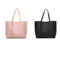 Sacs à main, sacoche pour femmes, fourre-tout à poignée supérieure, sacoche à bandoulière en cuir PU gaufré, avec pompon