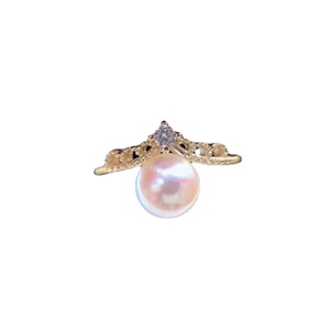 Support de bague en argent S925, accessoires en perles DIY, édition simple, support de bague avec perles de 6-7 mm pour vos bijoux de mode - 10210 - Product Image 5