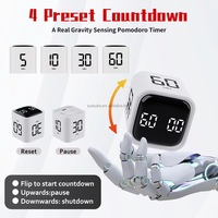 Timer da Scrivania Mini 5/10/30/60 Minuti, 3 in 1 con Conto alla Rovescia Visivo, Timer Intelligente Personalizzabile con Pulsante e Display LED