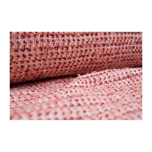 Tela Tweed de Primera Calidad Hecha en Corea, Color Rojo Oscuro-Rosa, Malla Metálica con Textura Elegante, Textil Tejido Personalizado OEM y ODM - Product Image 3