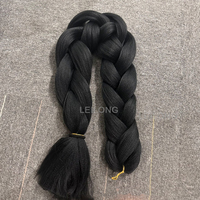 Extensions de Cheveux Tressés Jumbo Vert Usine, Colorées, Douces et Légères, 165g, Trame de Cheveux Synthétiques Yaki, Tresse à Trame Simple