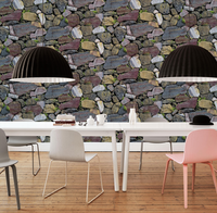 Papier peint décoratif 3D moderne en PVC, rouleaux populaires aux motifs de briques de pierre pour les murs intérieurs d'hôtels, imperméable, populaire sur le marché africain