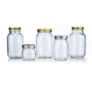 غطاء معدني لولبي مخصص 8 أونصة 12 أونصة 16 أونصة 32 أونصة 50 أونصة 64 أونصة فم عريض شفاف - Product Image 3