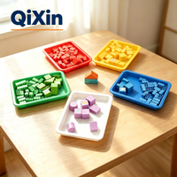 Plateau en plastique multicolore empilable rectangulaire Montessori pour enfants, plateau de tri léger pour la classe, rangement pour travaux manuels, plateaux en plastique