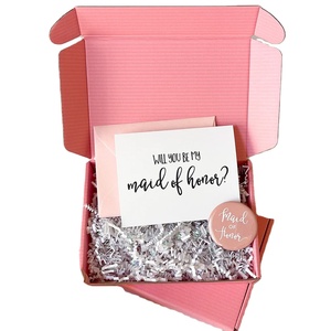Boîte <span class=keywords><strong>cadeau</strong></span> en <span class=keywords><strong>papier</strong></span> pour emballage de perruque cosmétique en carton ondulé rose avec logo personnalisé Pulida 2025 - Product Image 2