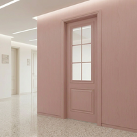 Porte insonorisée en PVC stratifié résidentiel avec fenêtre en verre de sécurité, étanche, pour chambre, salle de bain et hôtel, garantie 3 ans