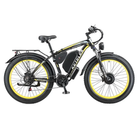 Vélo de montagne électrique avec moteur à moyeu arrière, cadre en acier, moteur sans balais 48V 250W, batterie au lithium, freins à disque hydrauliques