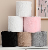 JOYWOOD Boîte à fleurs en velours pelucheux de luxe personnalisable pour la Saint-Valentin seau pour arrangement floral et emballage de cadeaux