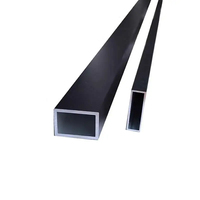 Profilé d'extrusion en aluminium 6063 en gros, grain de bois, revêtement en poudre, tube creux rectangulaire et carré pour portes et fenêtres