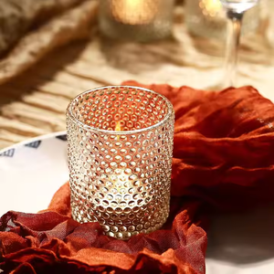 Clair <span class=keywords><strong>pas</strong></span> <span class=keywords><strong>cher</strong></span> ensemble de 12 bougeoirs en gros verre usine pot de bougie vide luxe simple verre bougie pot navire - Product Image 2