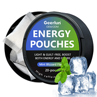 Pochettes à mâcher personnalisées saveur caféine 50mg avec L-Théanine, Vitamine B, suppléments énergétiques nootropiques, sans nicotine