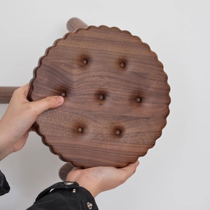 Taburete de Madera de Nogal Negro Norteamericano, Taburete Bajo Creativo para el Hogar, Sala de Estar, Taburete para Cambiar Zapatos para <span class=keywords><strong>Adultos</strong></span> - Product Image 3