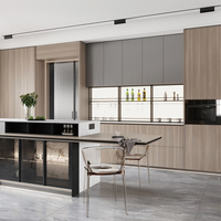 Meubles blancs sur mesure, ensemble complet d'armoires murales d'appartement, ensemble de table basse, garde-manger, armoires de cuisine en bois massif sur mesure