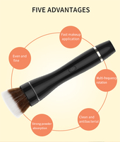 Ensemble de pinceaux de maquillage rotatifs électriques automatiques professionnels Yumely en ABS noir et fibres synthétiques