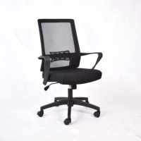 Chaise d'ordinateur réglable noire en maille ergonomique à dossier haut, chaise de bureau confortable