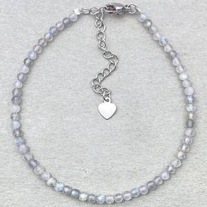 Labradorite Bracelet Dainty Gemstone Jewelry Micro Faceted <b>Beads</b> <b>Crystal</b> Bracelet Minimalist Jewelry Tiny Gemstone Bracelet - Product Image 2
