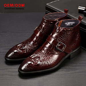 Stivali in Pelle da Uomo Personalizzati OEM, Design Retrò alla Moda, in Vera Pelle di Vacchetta con Cerniera, Punta Affusolata, Stile <span class=keywords><strong>Martin</strong></span> - Product Image 3