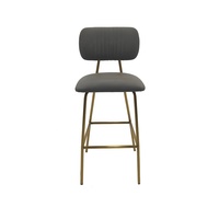 Tabouret de bar moderne en cuir PU résistant avec cadre en métal doré pour hôtels, cafés et restaurants